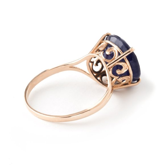 14K GOLD RING WITH 12.0 MM ROUND SAPPHIRE - Picture 2 of 9